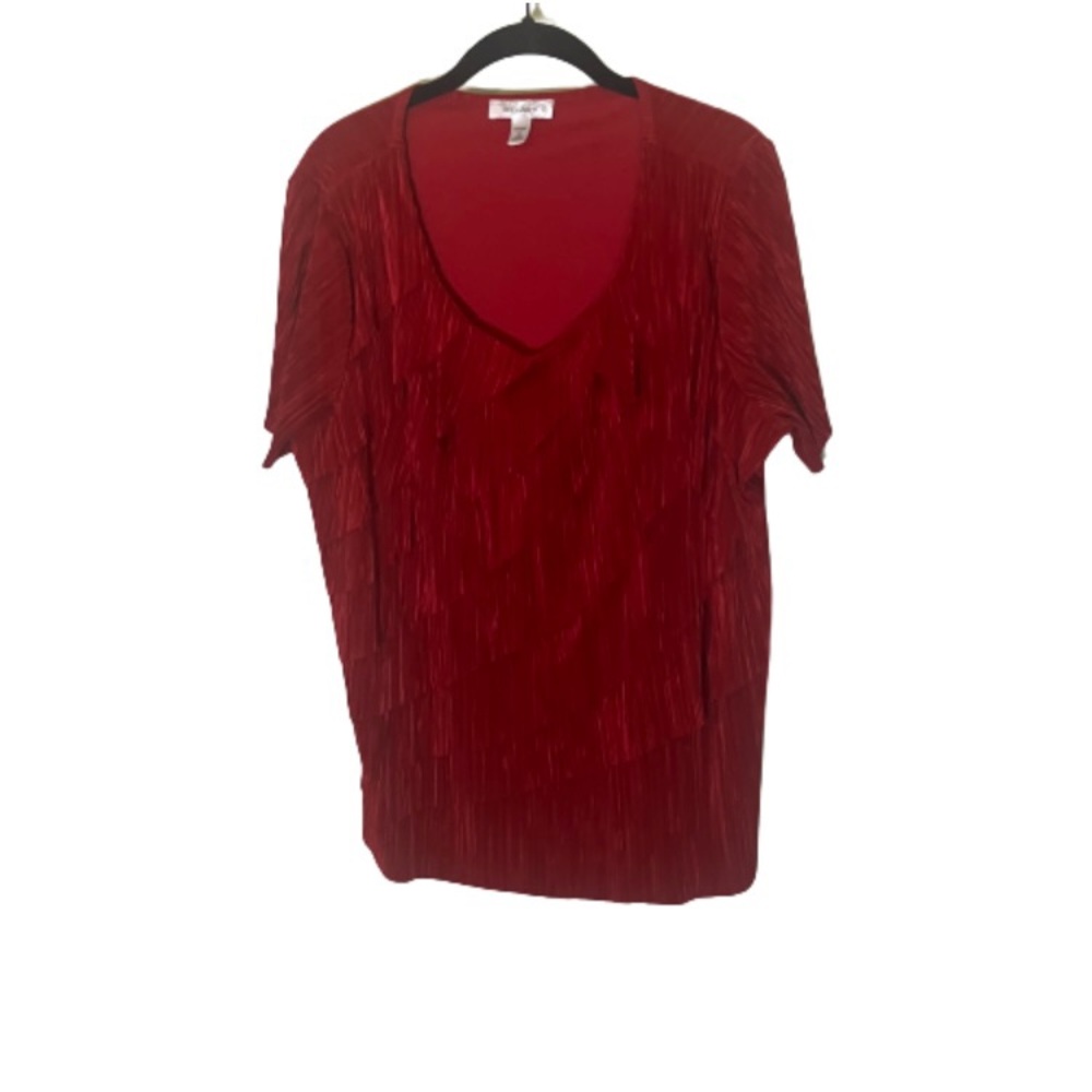 Dressbarn Red Short Sleeve Blouse 2X
